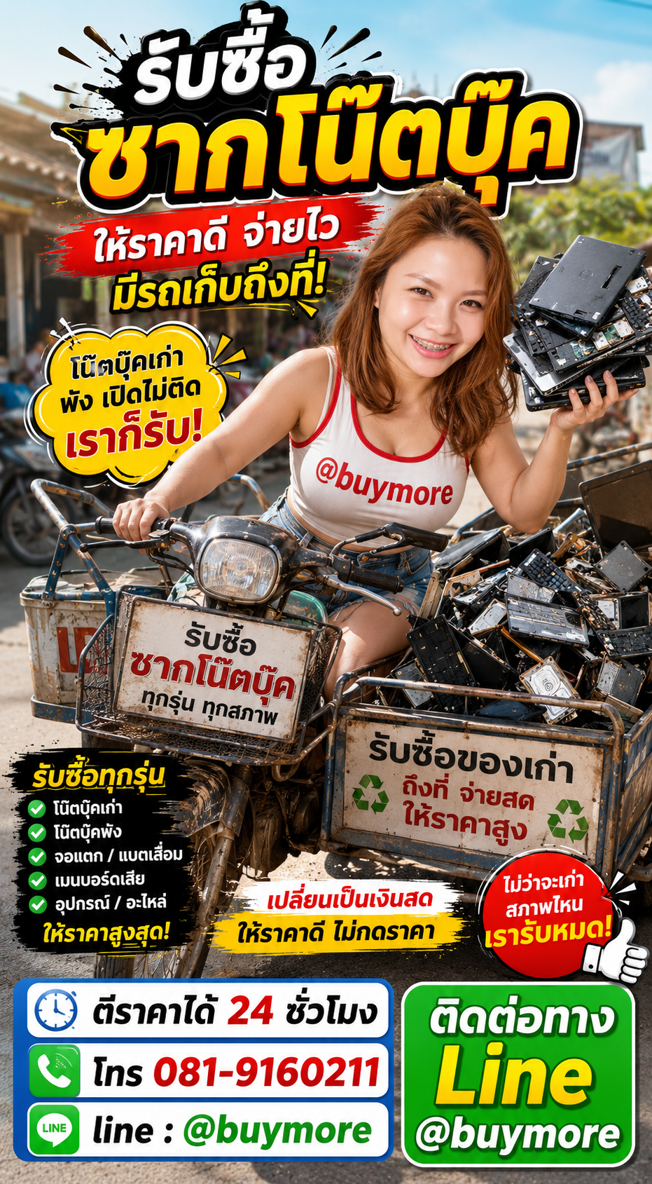รับซื้อซากโน๊ตบุ๊ค saleng.net ติดต่อ Line @buymore โทร 081-9160211