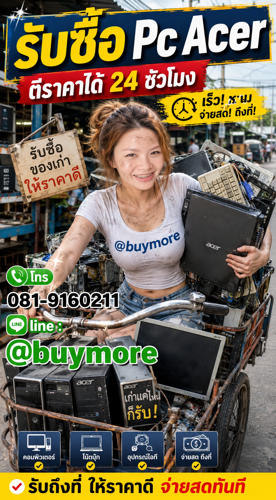 รับซื้อ PC Acer คอมแบรนด์ saleng.net ติดต่อ Line @buymore