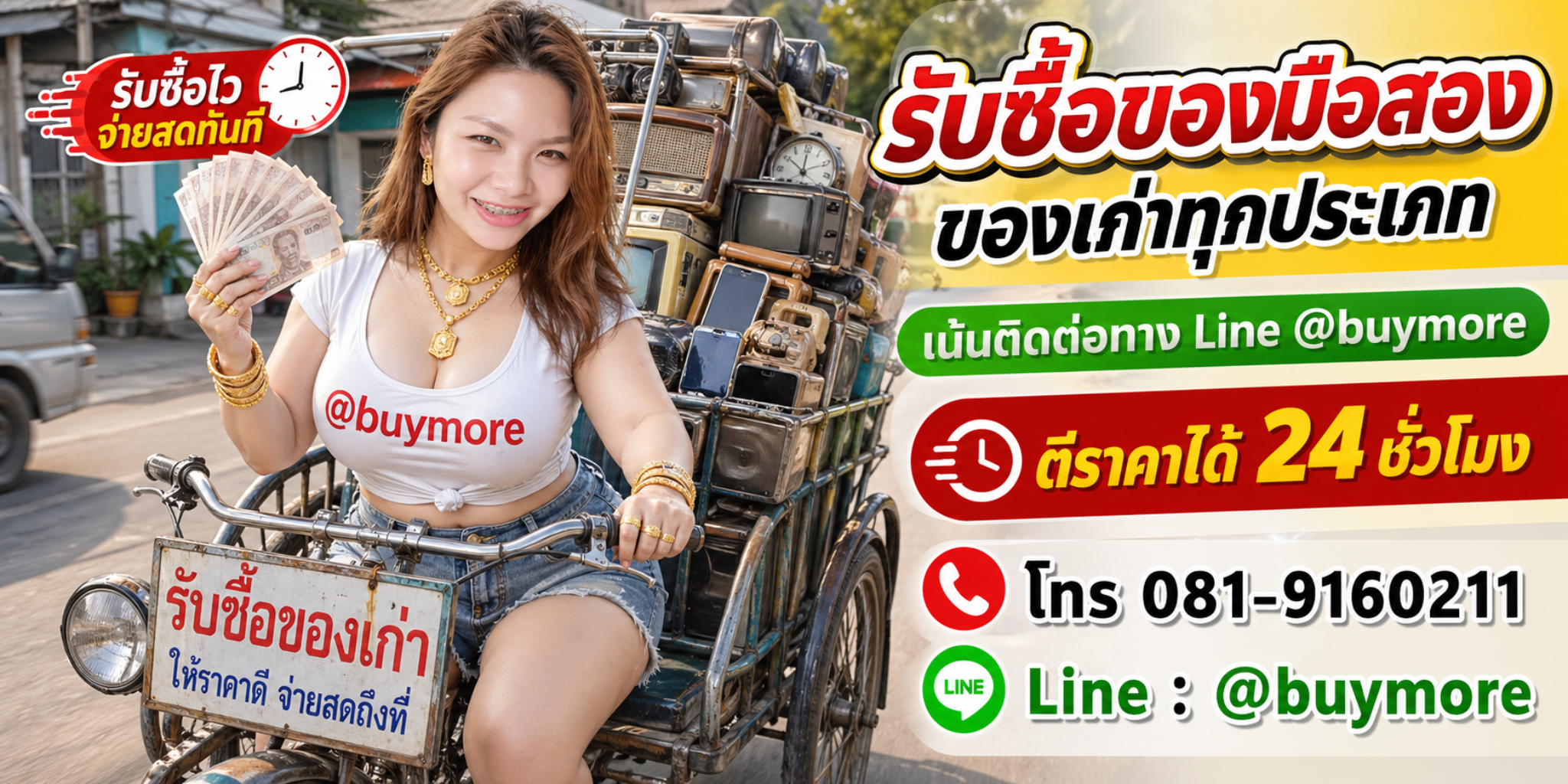โปสเตอร์ให้ราคาดี จ่ายเงินสดถึงบ้าน รับซื้อของมือสอง